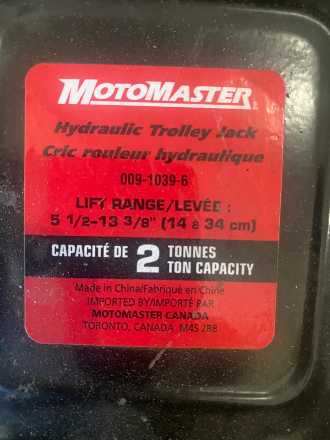 Motomaster Hydraulic 2 Ton Trolley Jack - photo 4