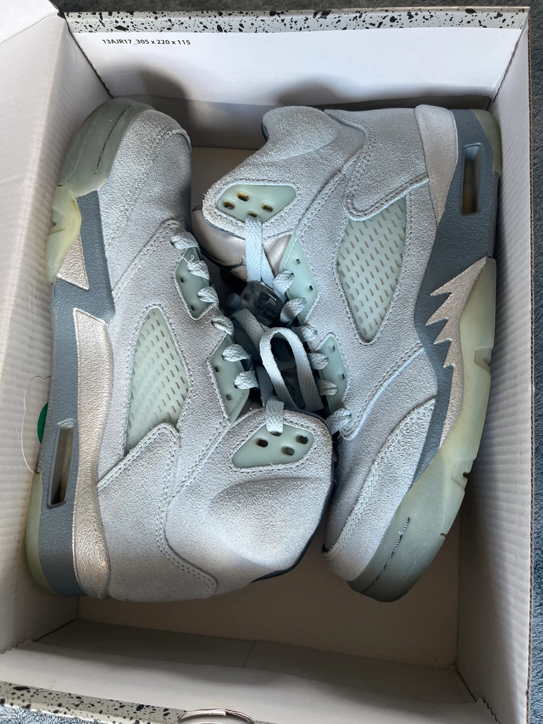 Women's Air Jordan 5 Retro Ice/Blue Graphite Sneakers - Size 7