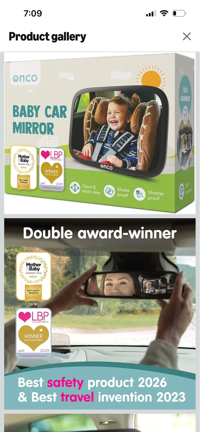 New-Onco Black Baby Car Mirror!
