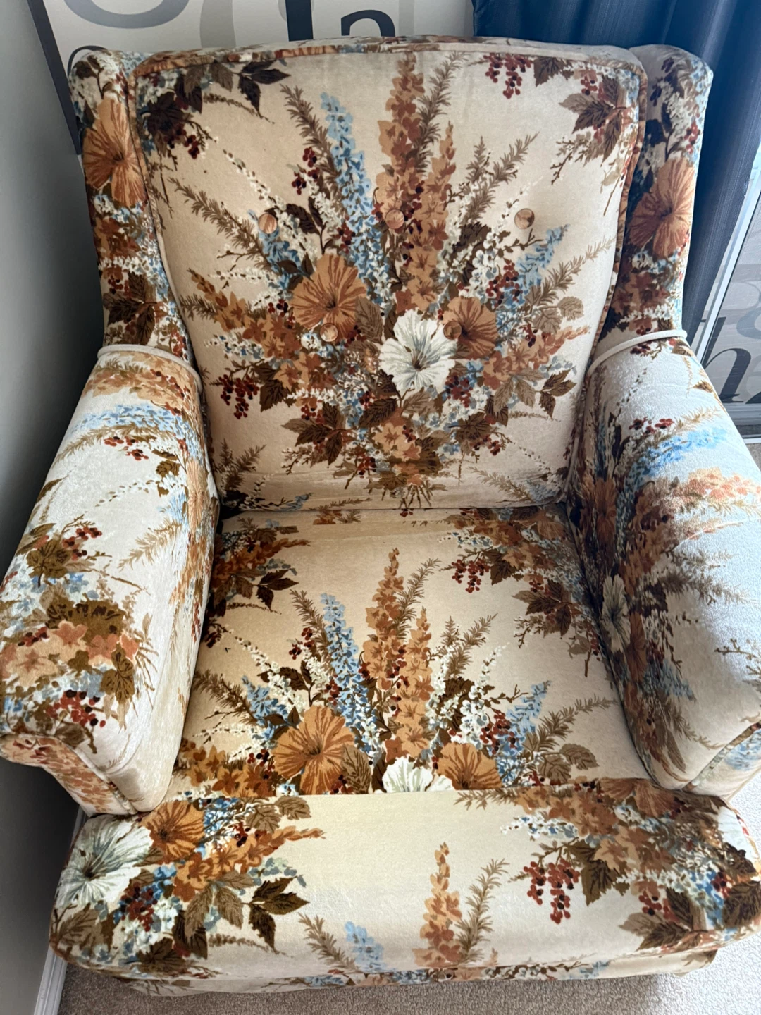 Floral Wingback Armchair