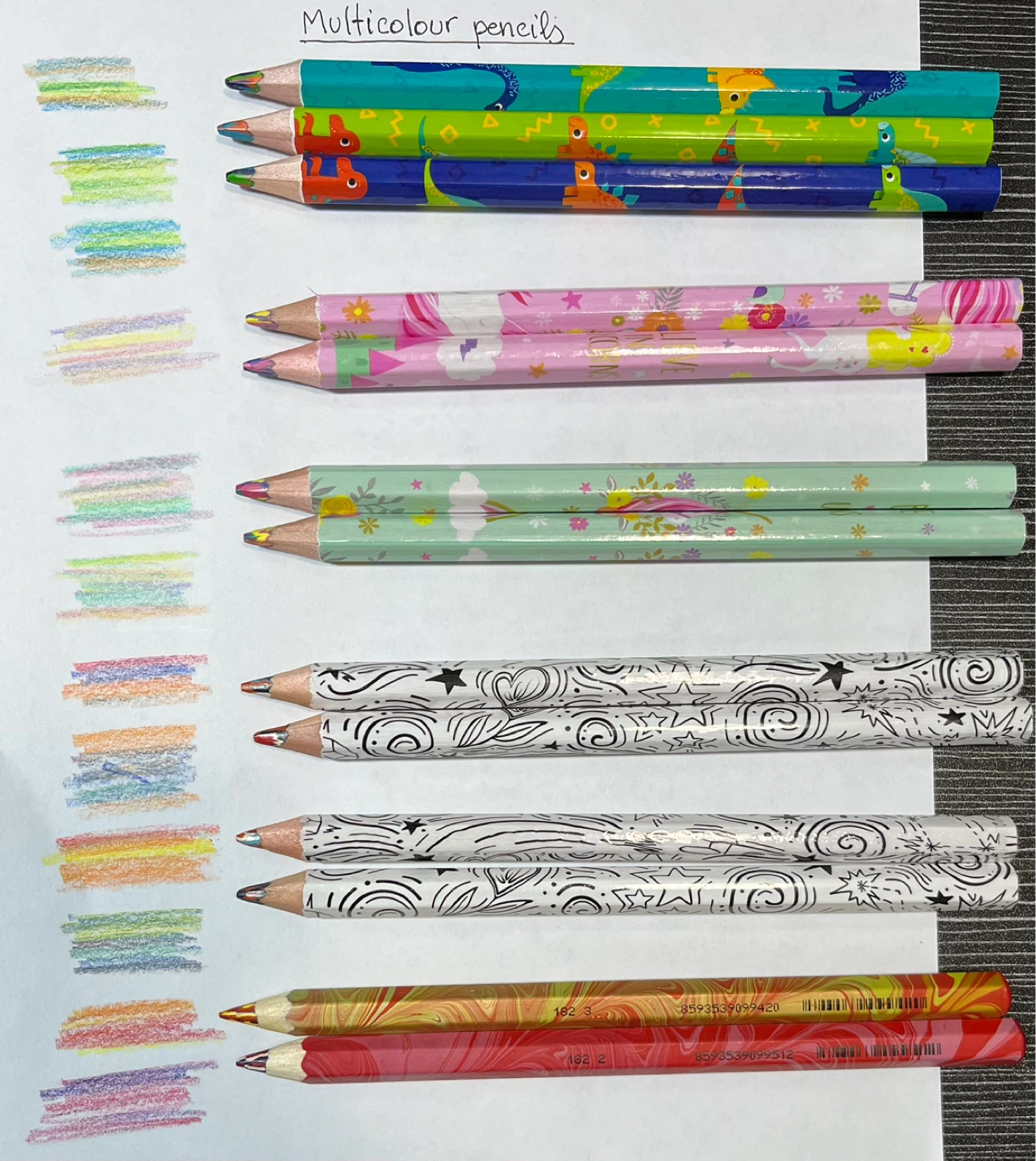 Marble Pencils - Set of 13