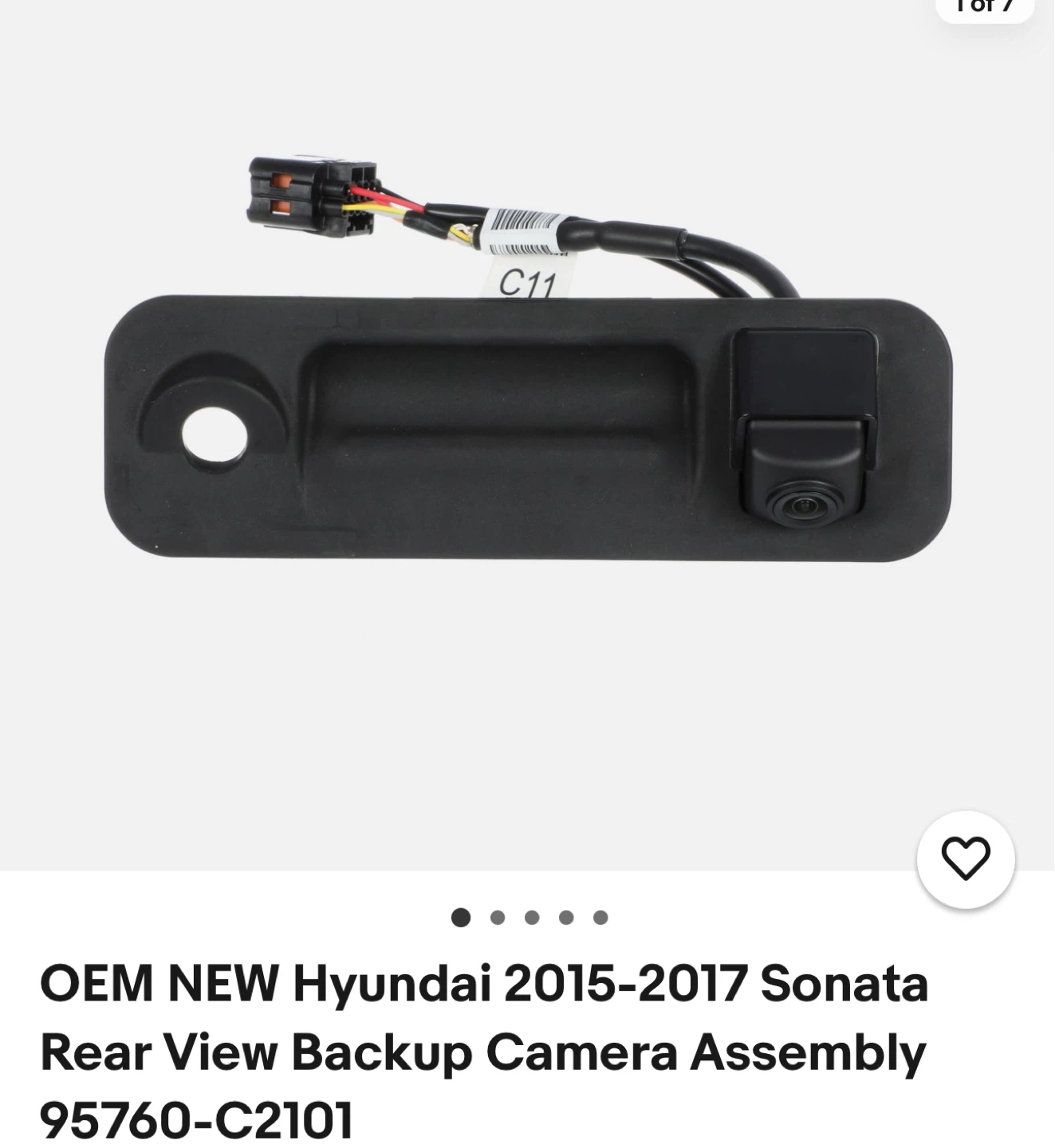 Hyundai 2015-2017 Sonata Rear View Backup Camera - photo 5