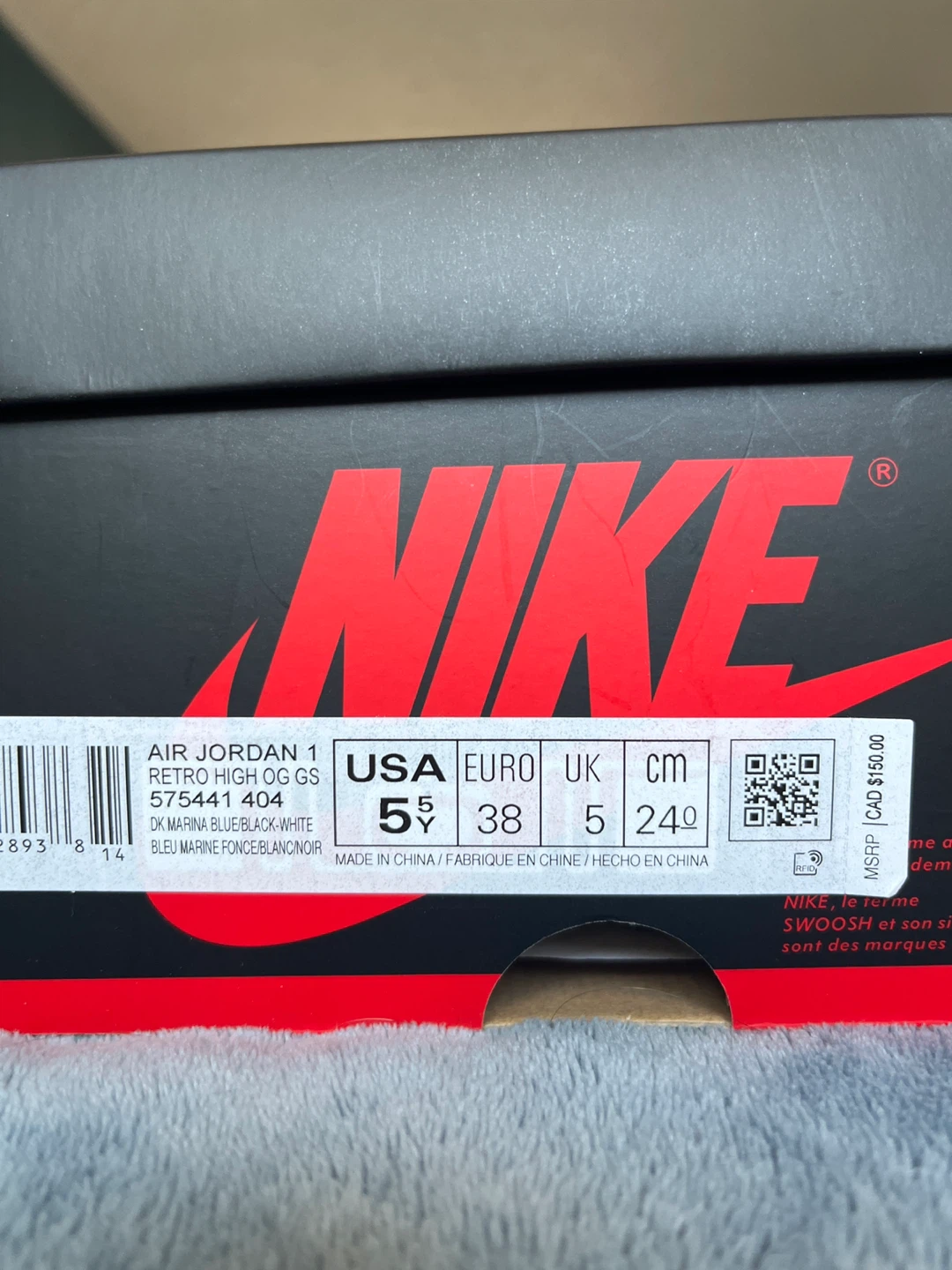 Nike Air Jordan 1 Retro High OG GS 'Dark Marina Blue' - photo 2