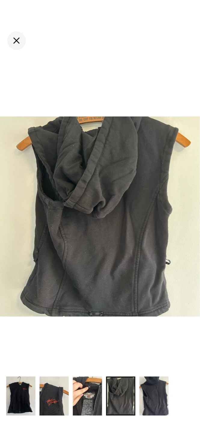 Harley-Davidson Women's Black Hoodie Vest - XS - photo 4