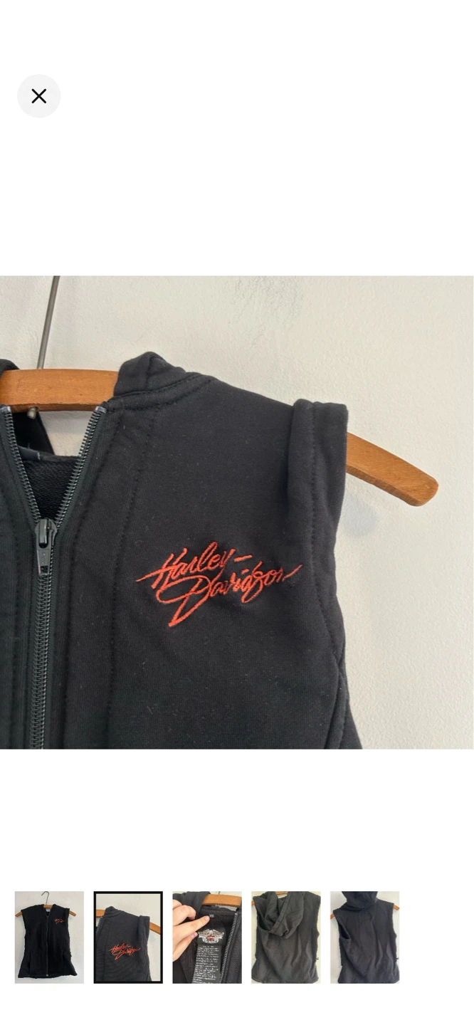 Harley-Davidson Women's Black Hoodie Vest - XS - photo 2