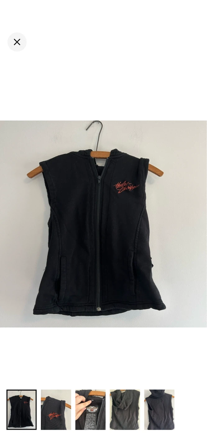 Harley-Davidson Women's Black Hoodie Vest - XS