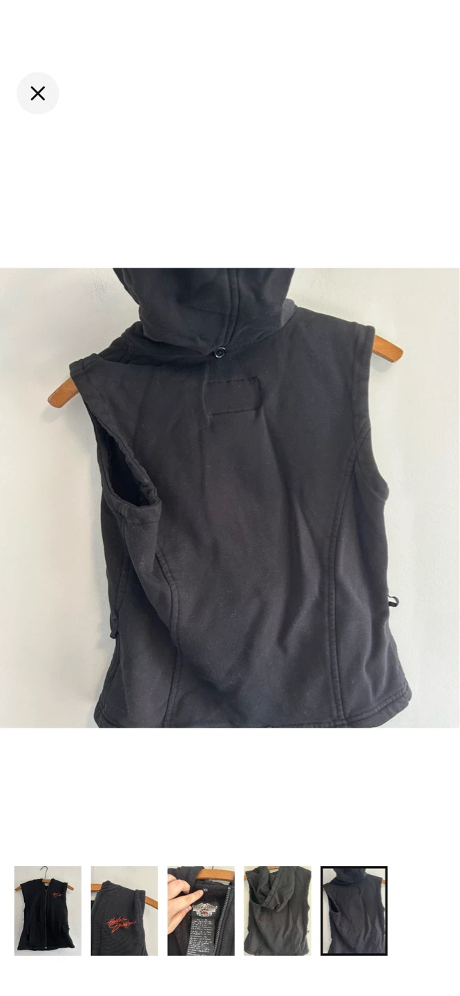 Harley-Davidson Women's Black Hoodie Vest - XS - photo 5