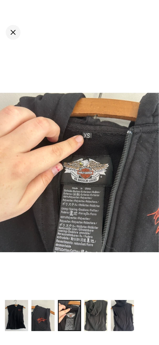 Harley-Davidson Women's Black Hoodie Vest - XS - photo 3