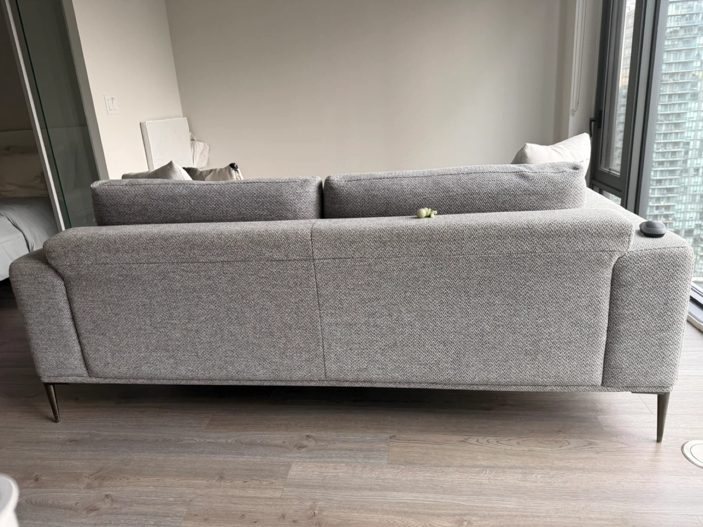 Grey Fabric Loveseat Sofa - photo 2