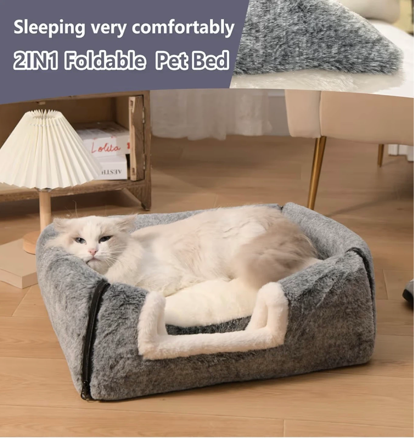 Foldable Cat Bed House - Dark Grey, Size M - photo 3