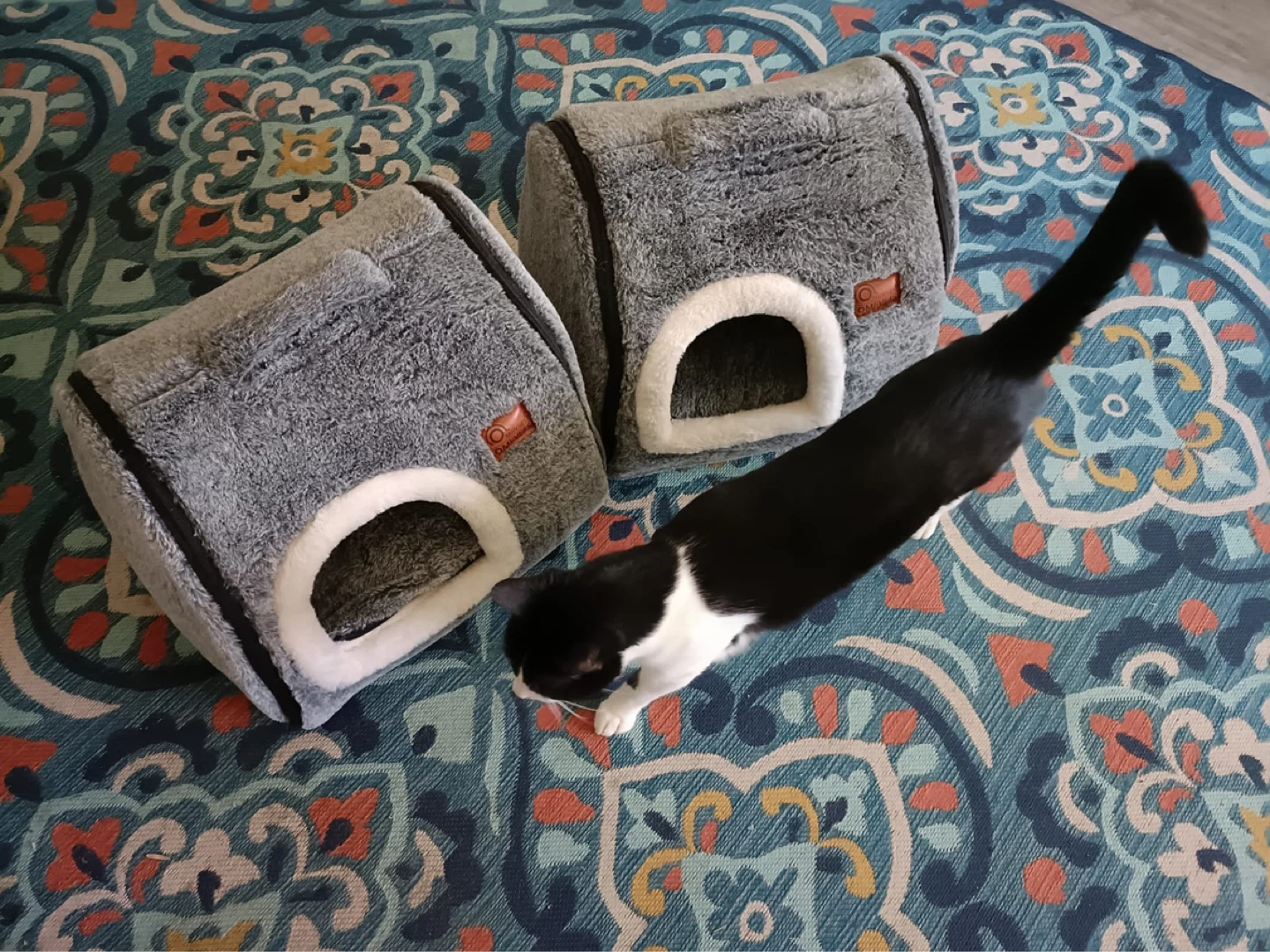 Foldable Cat Bed House - Dark Grey, Size M