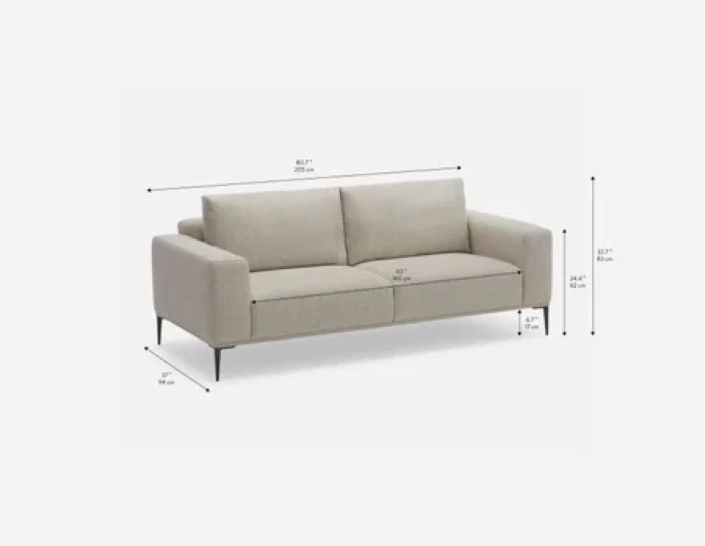 Grey Fabric Loveseat Sofa - photo 4