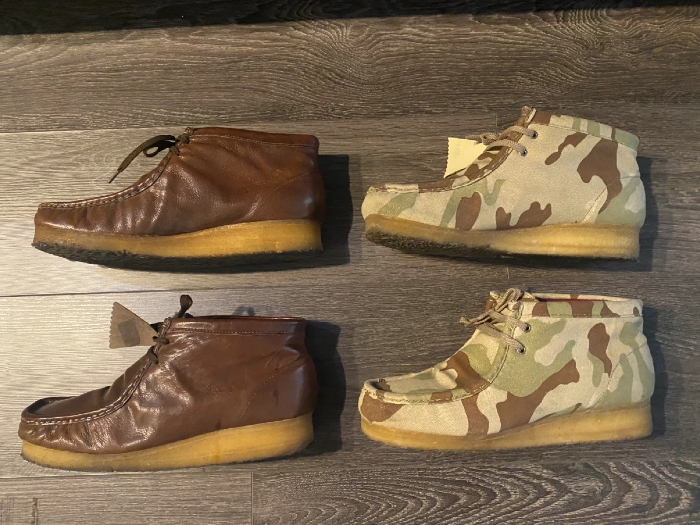 Clarks Wallabees Shoes - Brown Leather & Camo Canvas - photo 2