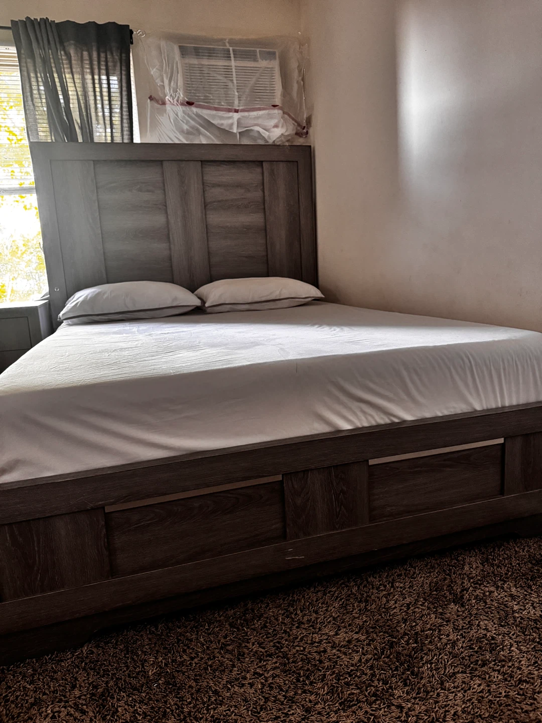 Wooden Bed Frame with Nightstand - photo 3