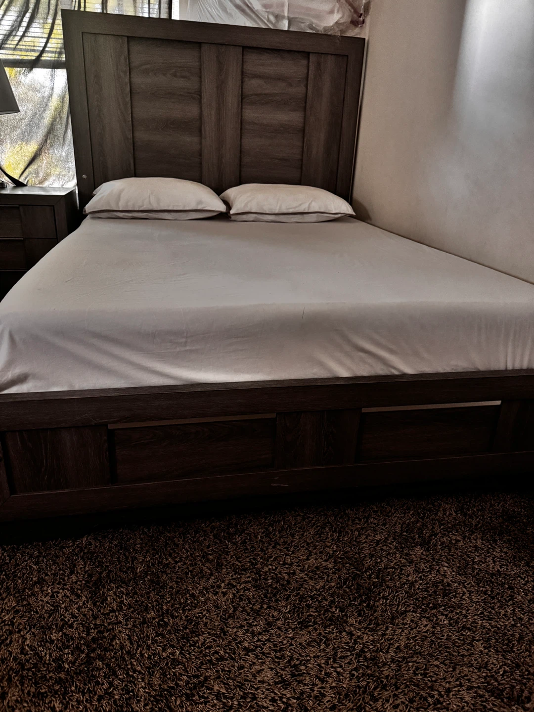 Wooden Bed Frame with Nightstand - photo 2