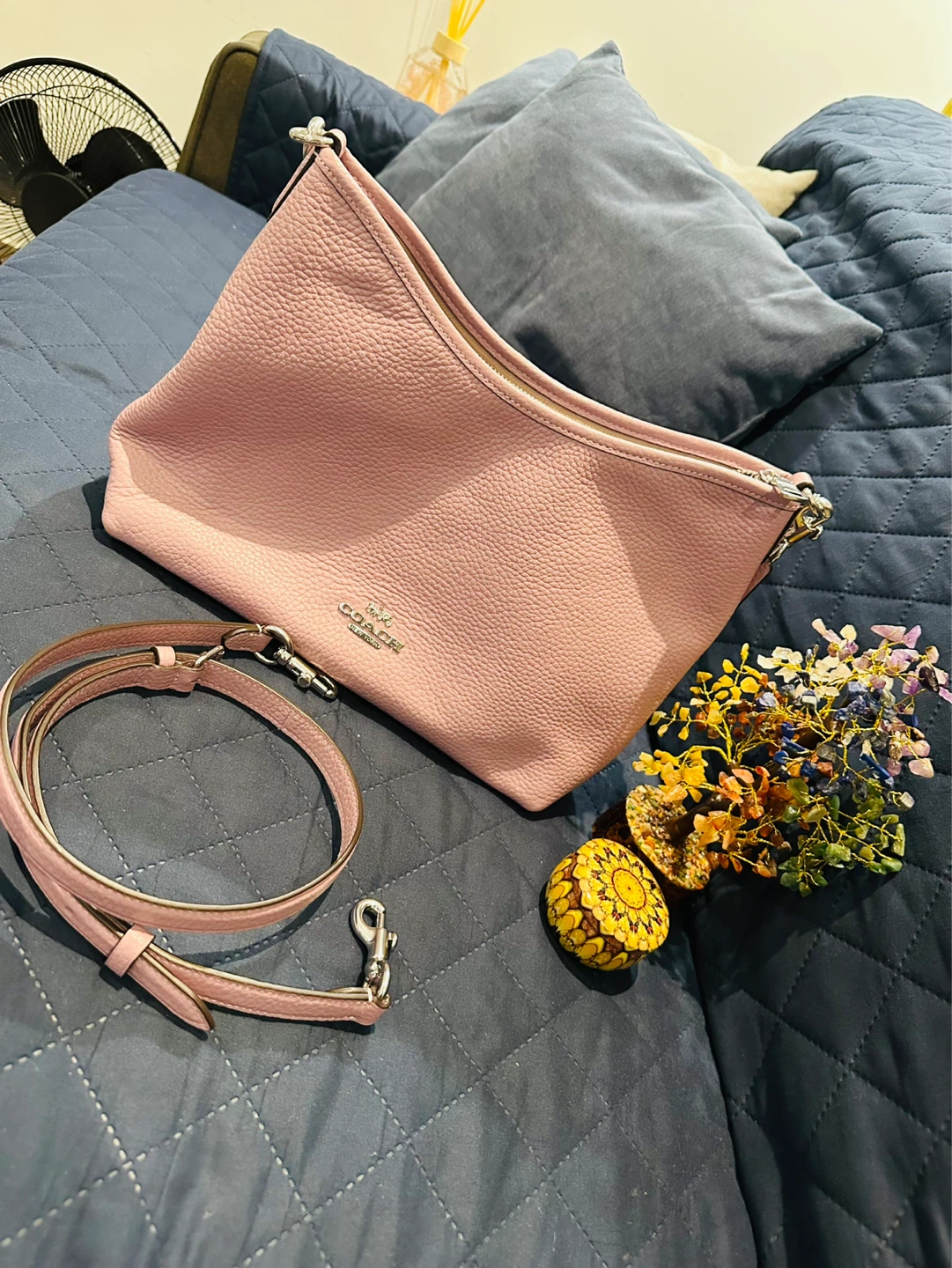 Coach Laurel Shoulder Bag - Gold/Carnation Pink