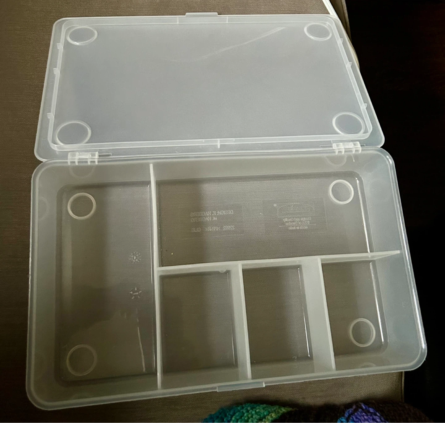 Clear Plastic Organizer Box with Compartments