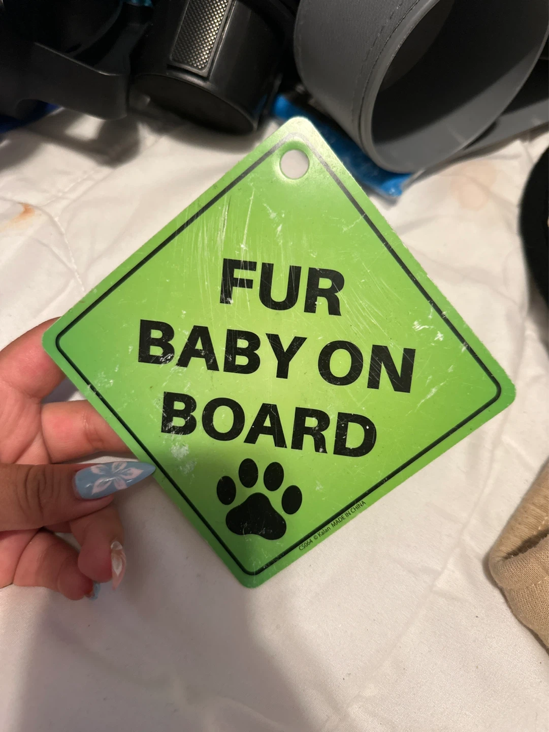Fur Baby On Board Car Sign