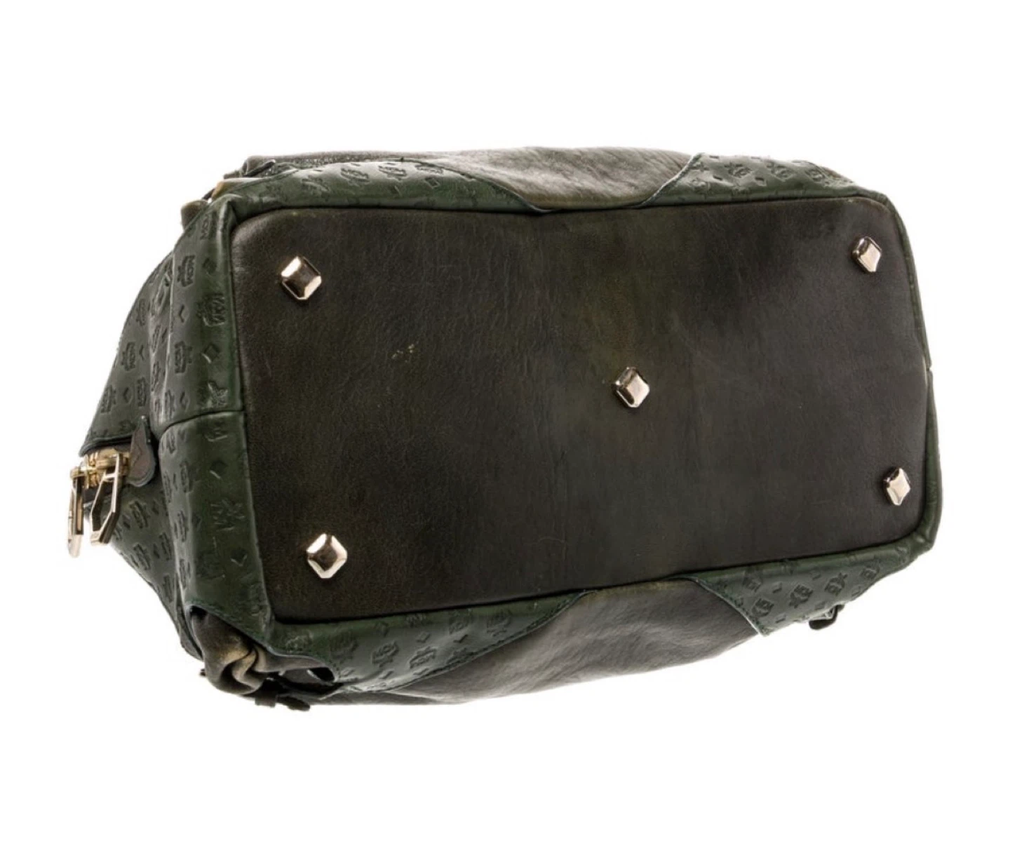 MCM Dark Green Leather Boston Bag - photo 4