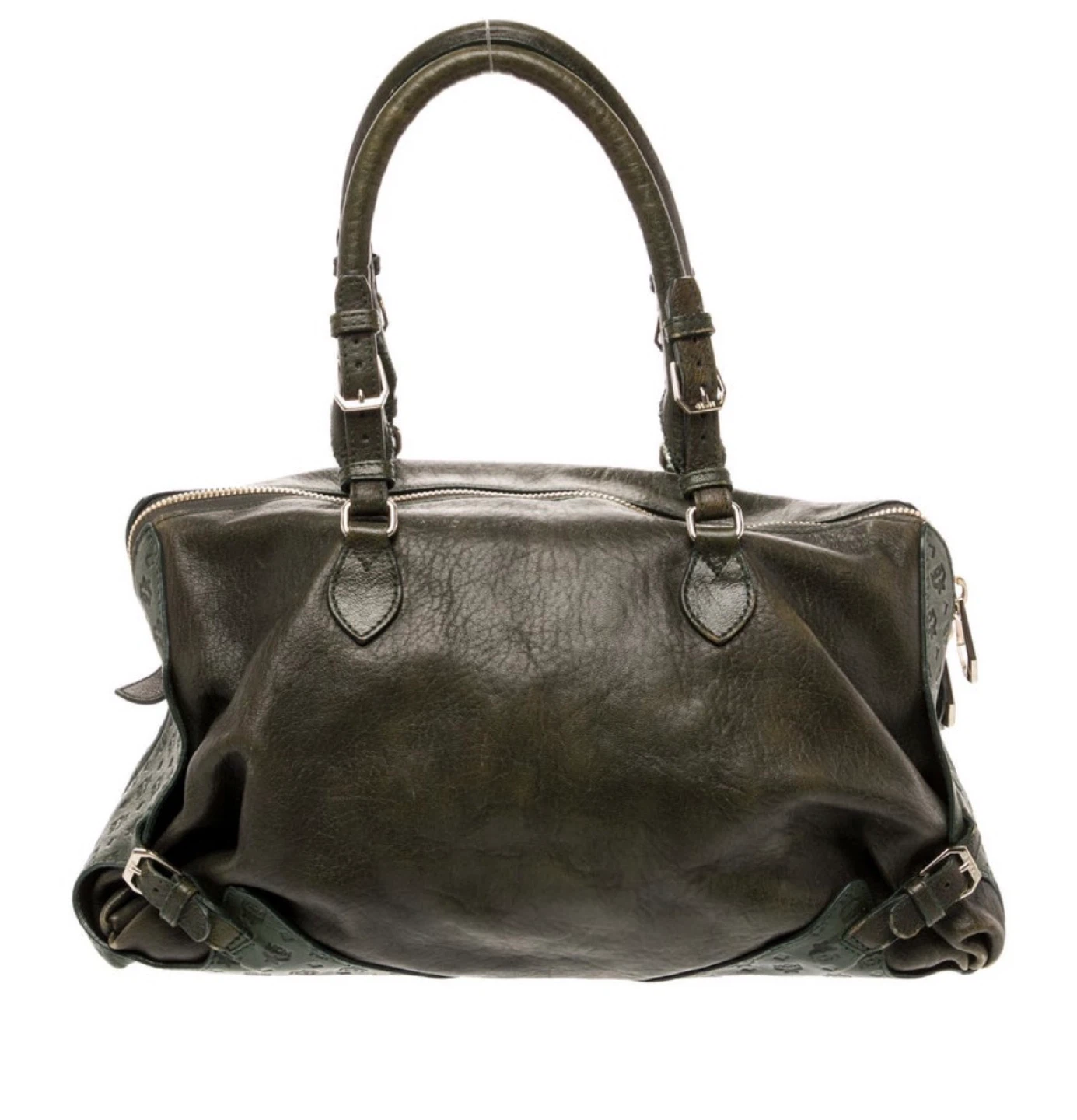 MCM Dark Green Leather Boston Bag - photo 3