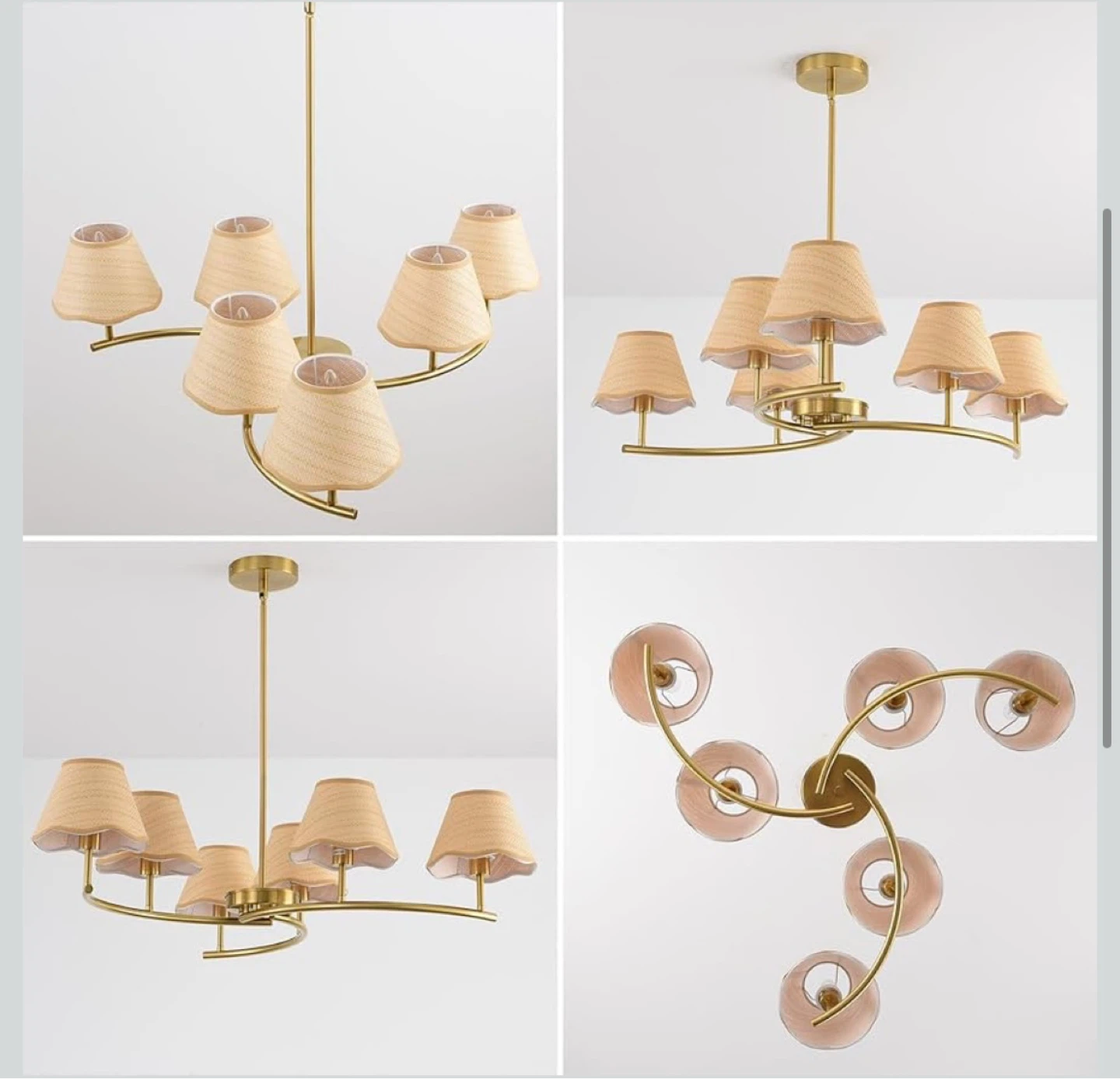 8-Light Chandelier with Woven Drum Shades - photo 3