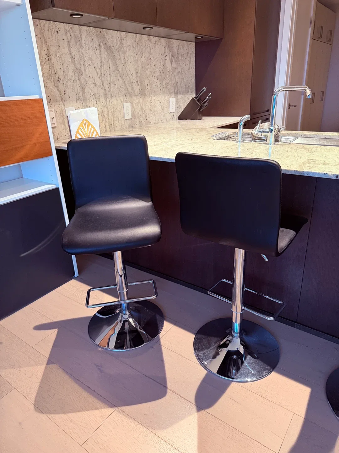 Black Adjustable Bar Stools (Set of 4) - photo 2