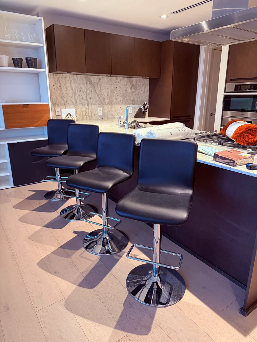 Black Adjustable Bar Stools (Set of 4)
