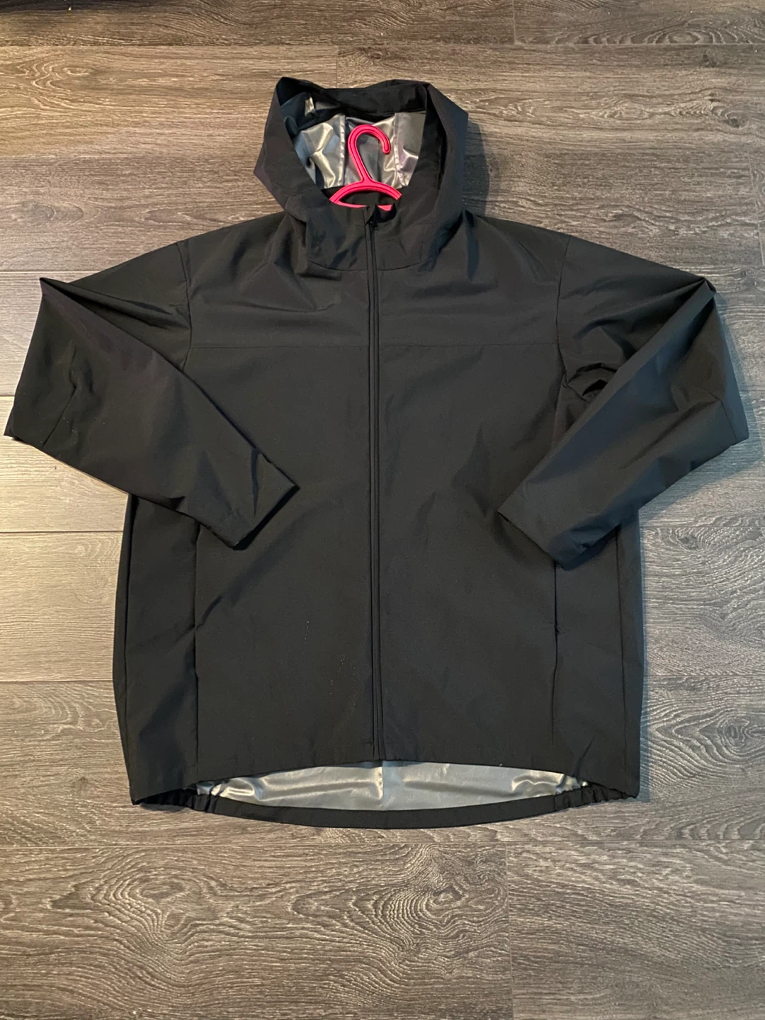 Black Muji Hooded Rain Jacket