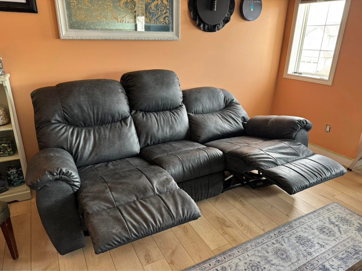 Grey 3-Seater Reclining Sofa - photo 2