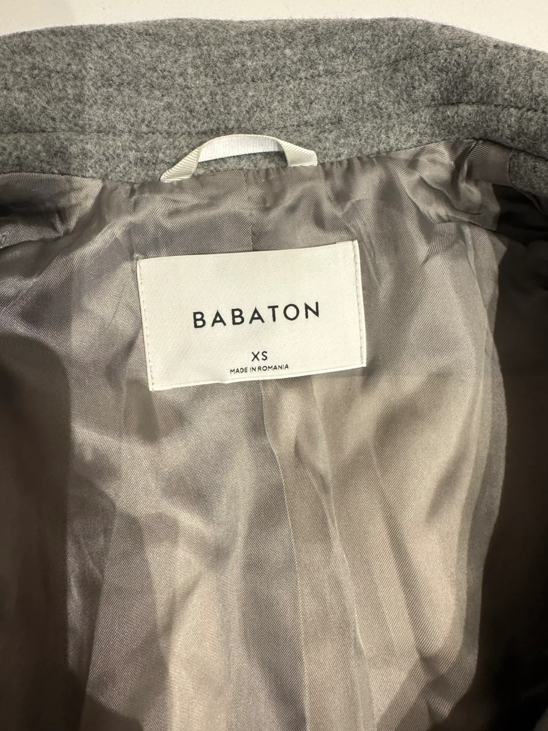 Babaton Grey Virgin Wool Coat - Size XS - photo 3