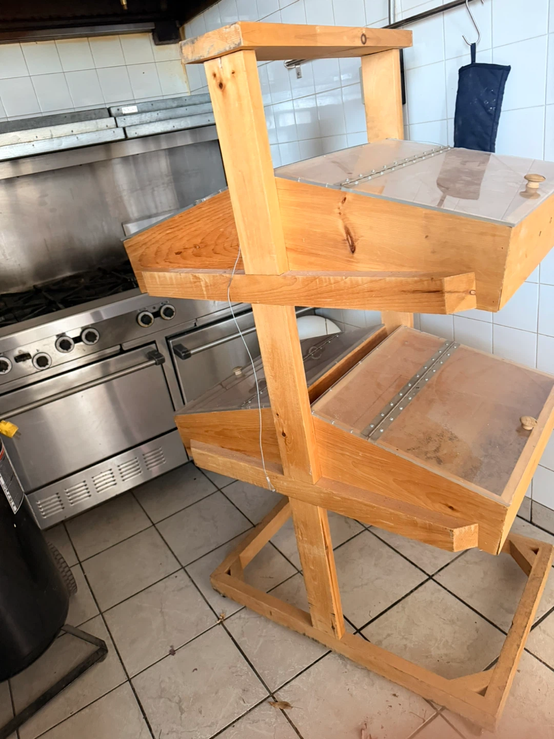 Wooden Display Shelf with Two Tiers