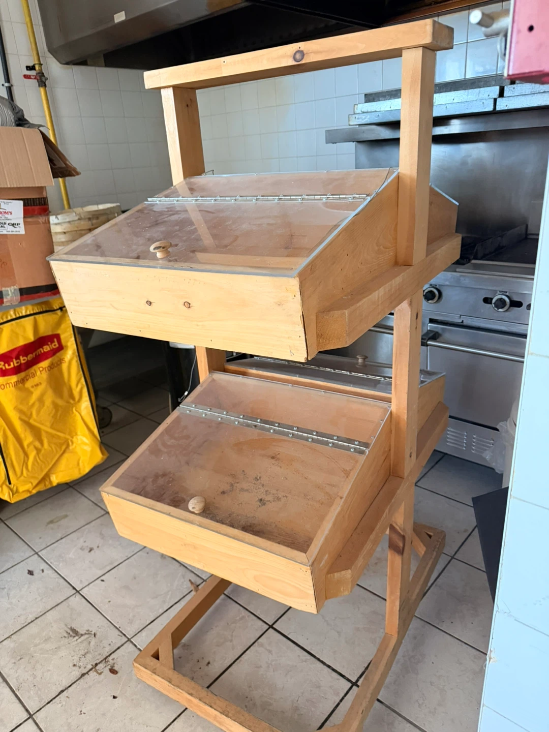 Wooden Display Shelf with Two Tiers - photo 2