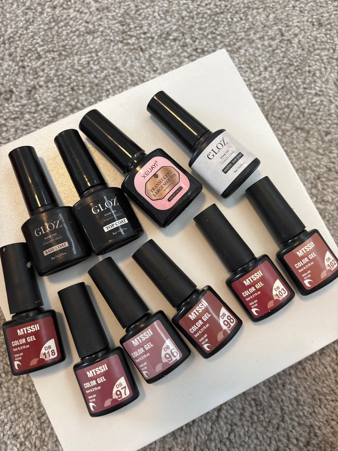 Bundle of 10 Gel Nail Polish & Sequins