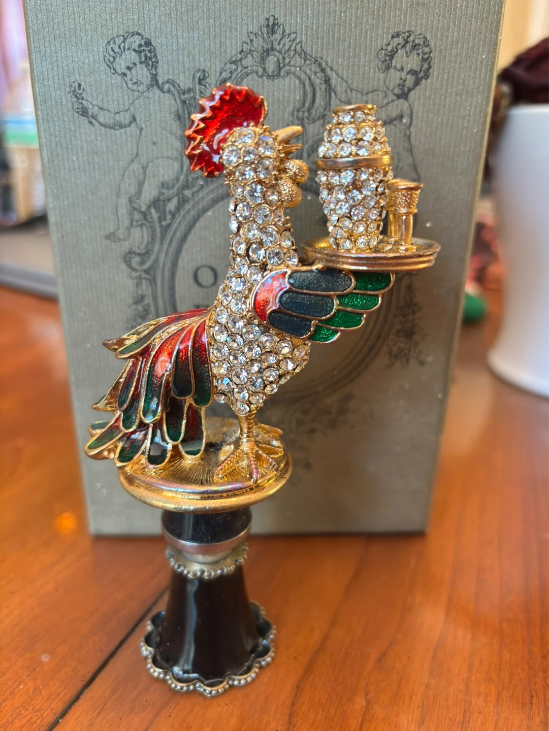 Olivia Riegel Crystal Rooster Bottle Stopper