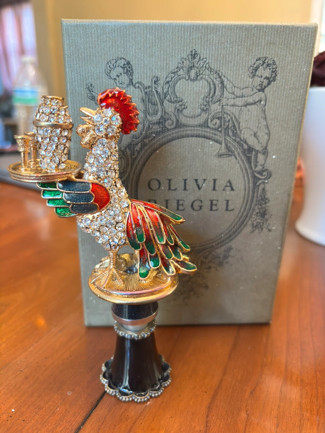 Olivia Riegel Crystal Rooster Bottle Stopper - photo 2