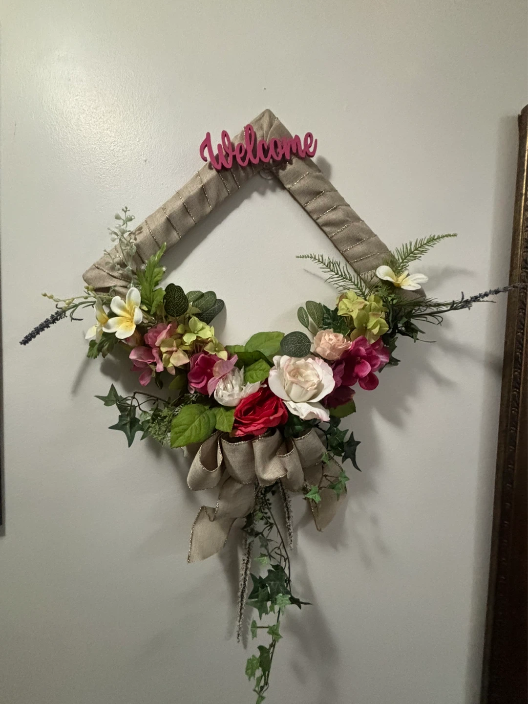 Floral Wreath with 'Welcome' Sign - photo 2