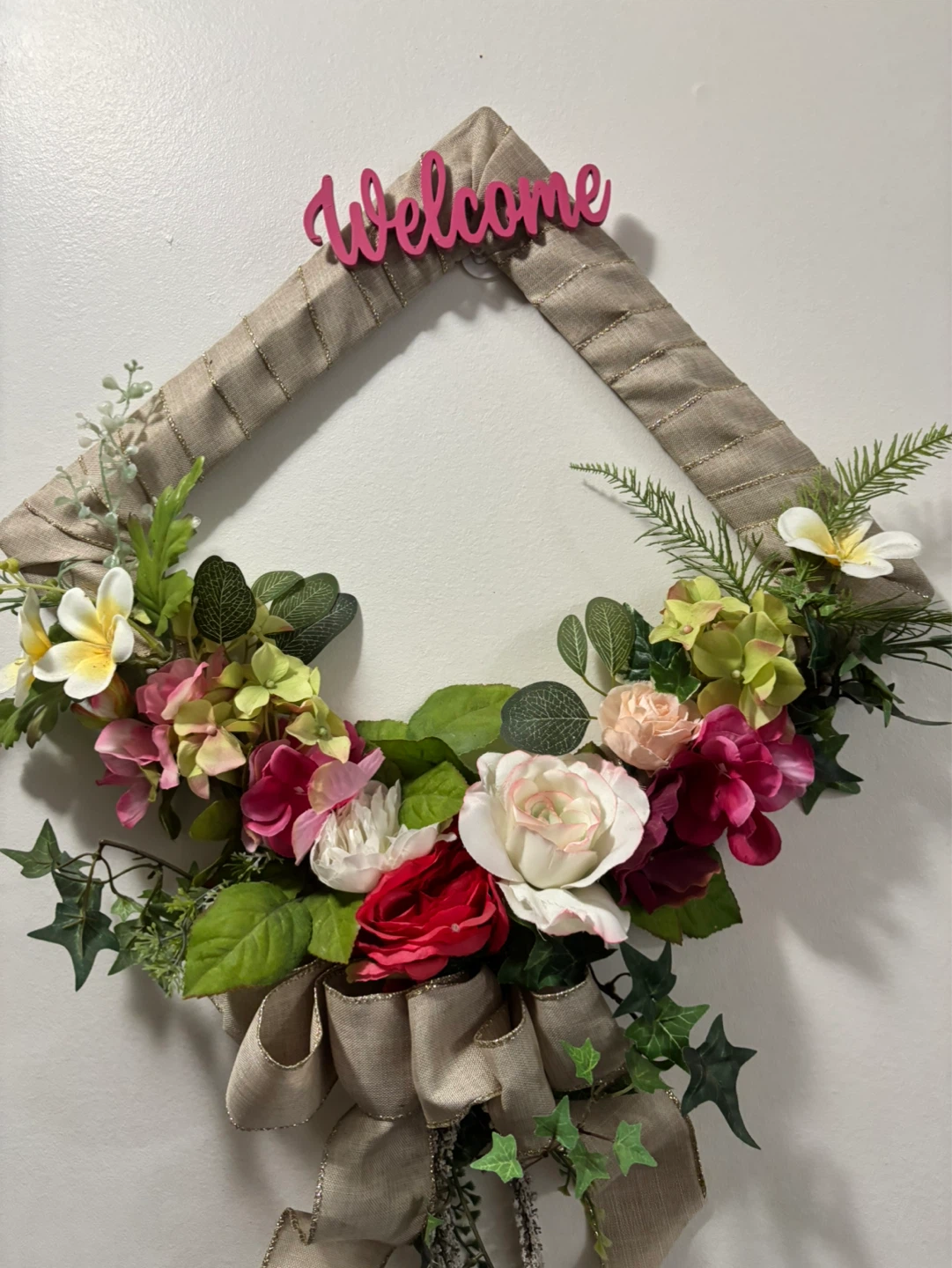 Floral Wreath with 'Welcome' Sign - photo 5