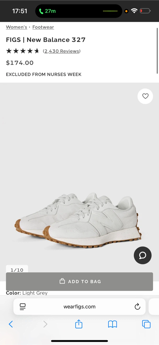 New Balance 327 Light Grey Sneakers