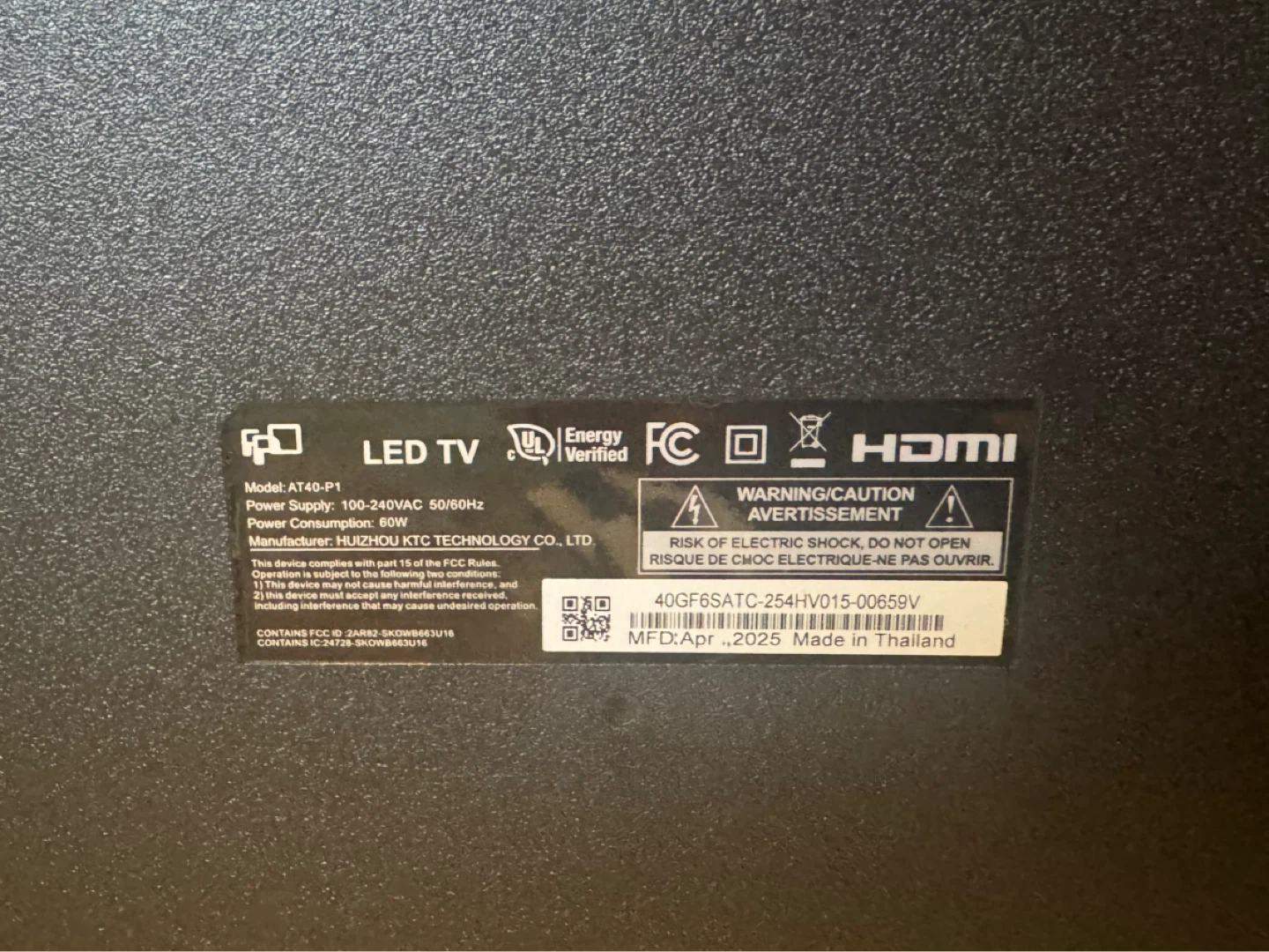 FPD AT40-P1 40” LED Smart TV (2025 model) - photo 2