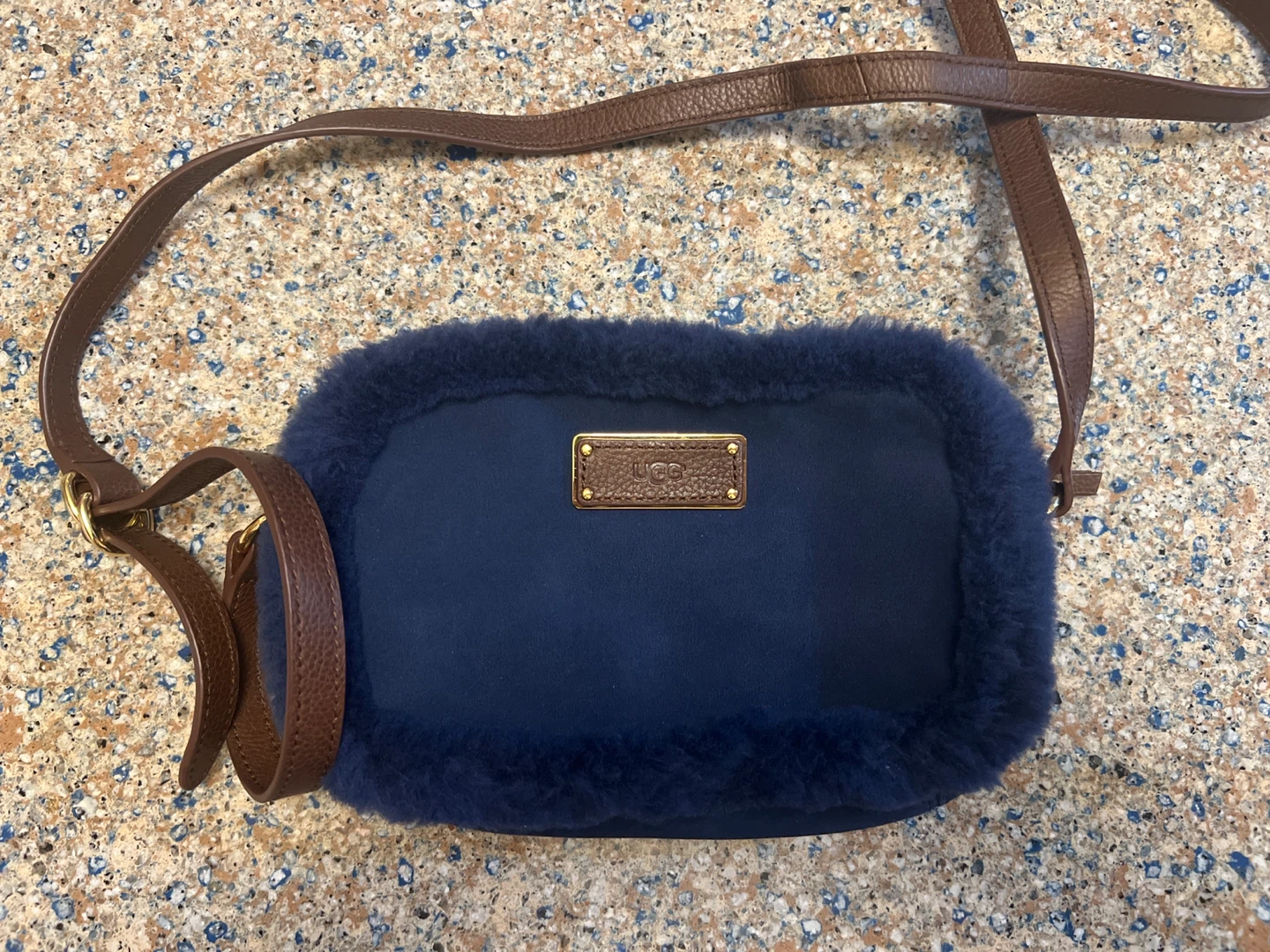 UGG Navy Blue Sherpa Crossbody Bag