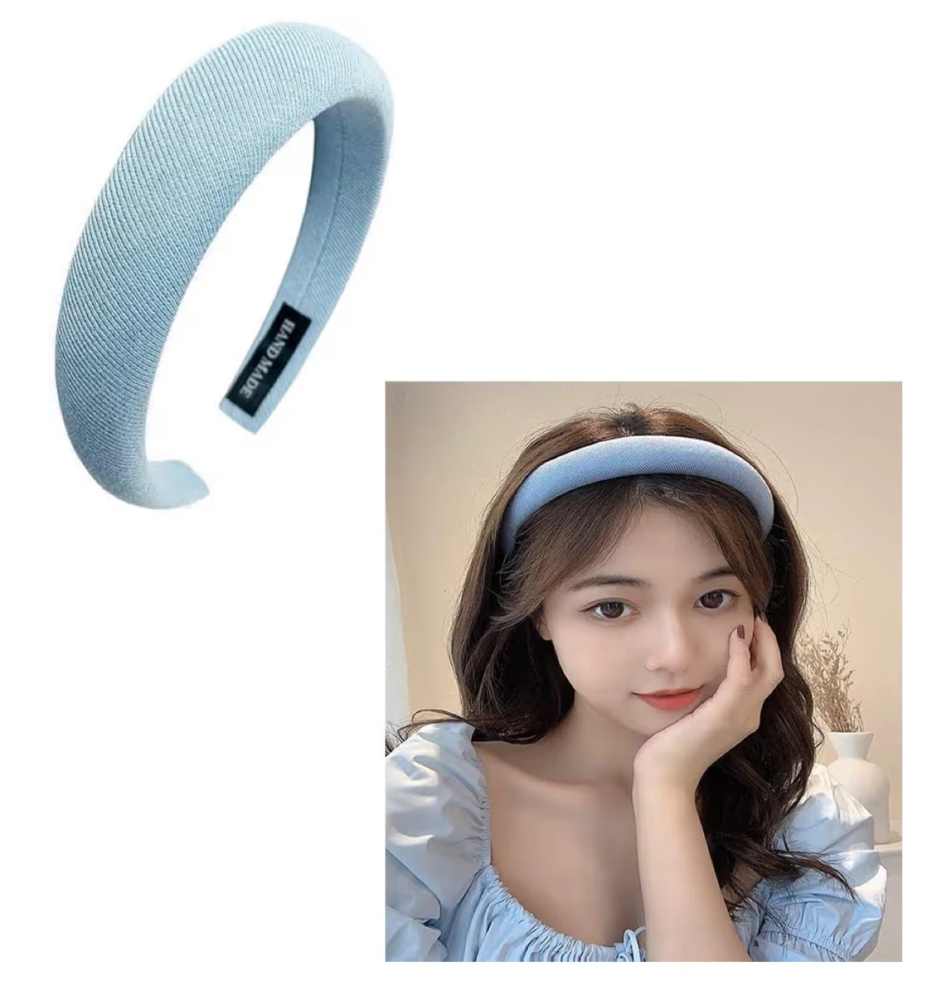 Light Blue Padded Headbands (2)