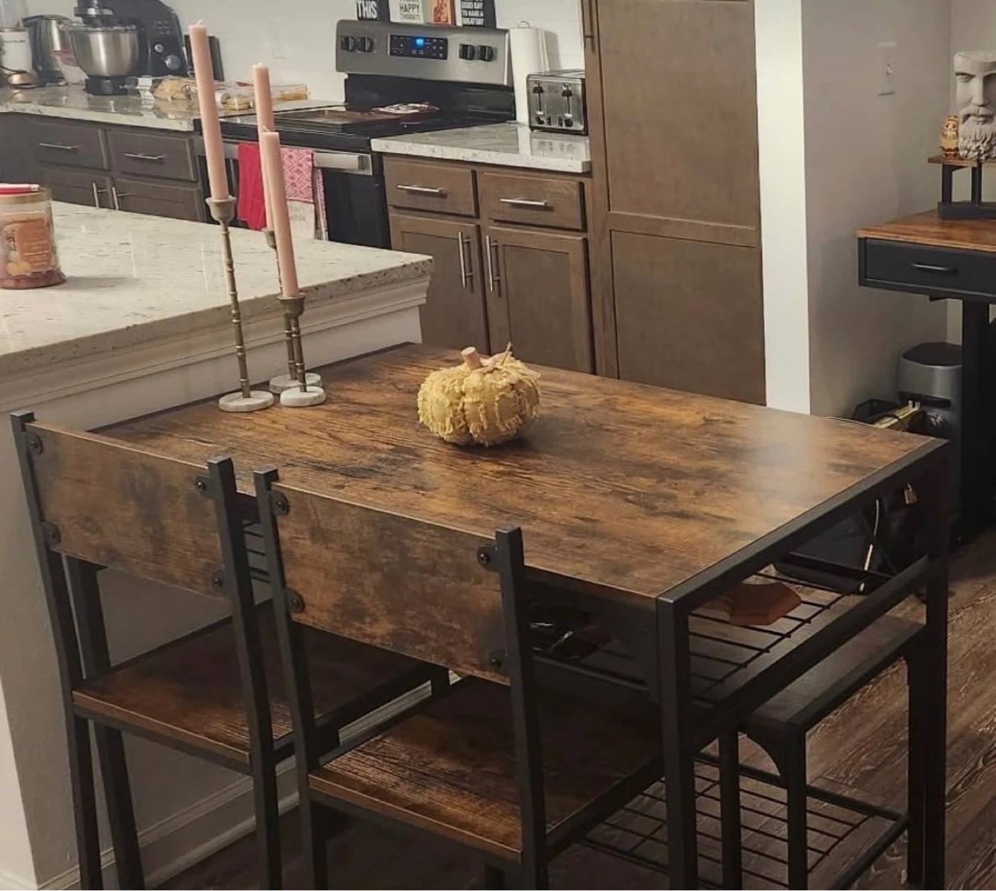 3-Piece Dining Set with Table, 2 Chairs, and Bench - photo 3