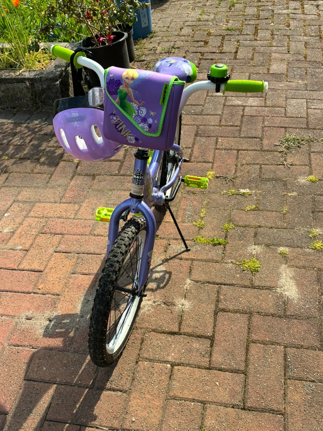 Kids Purple Tinkerbell Bike with Helmet and Bell - photo 2