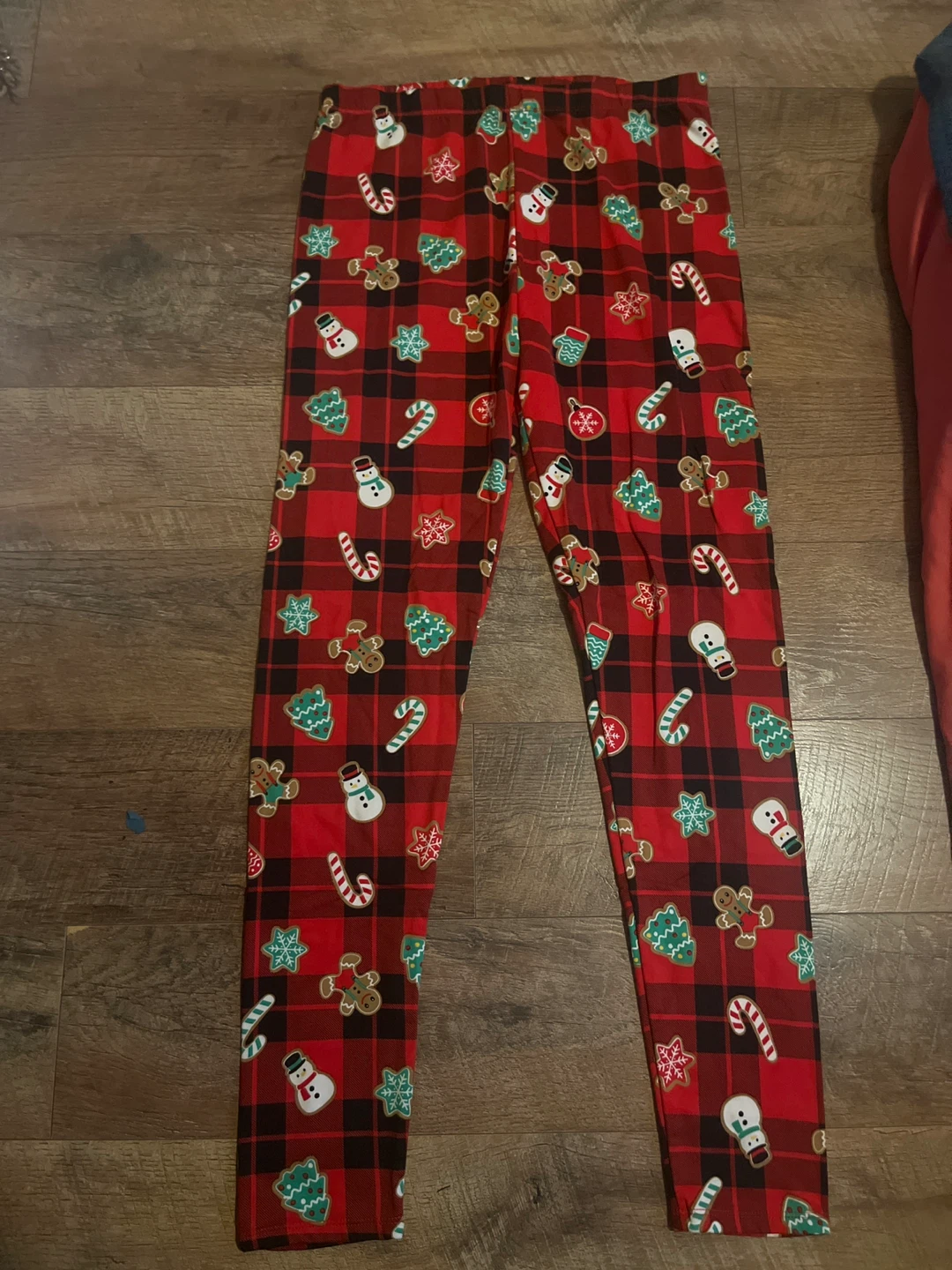 Women's Christmas Plaid Leggings Size Medium