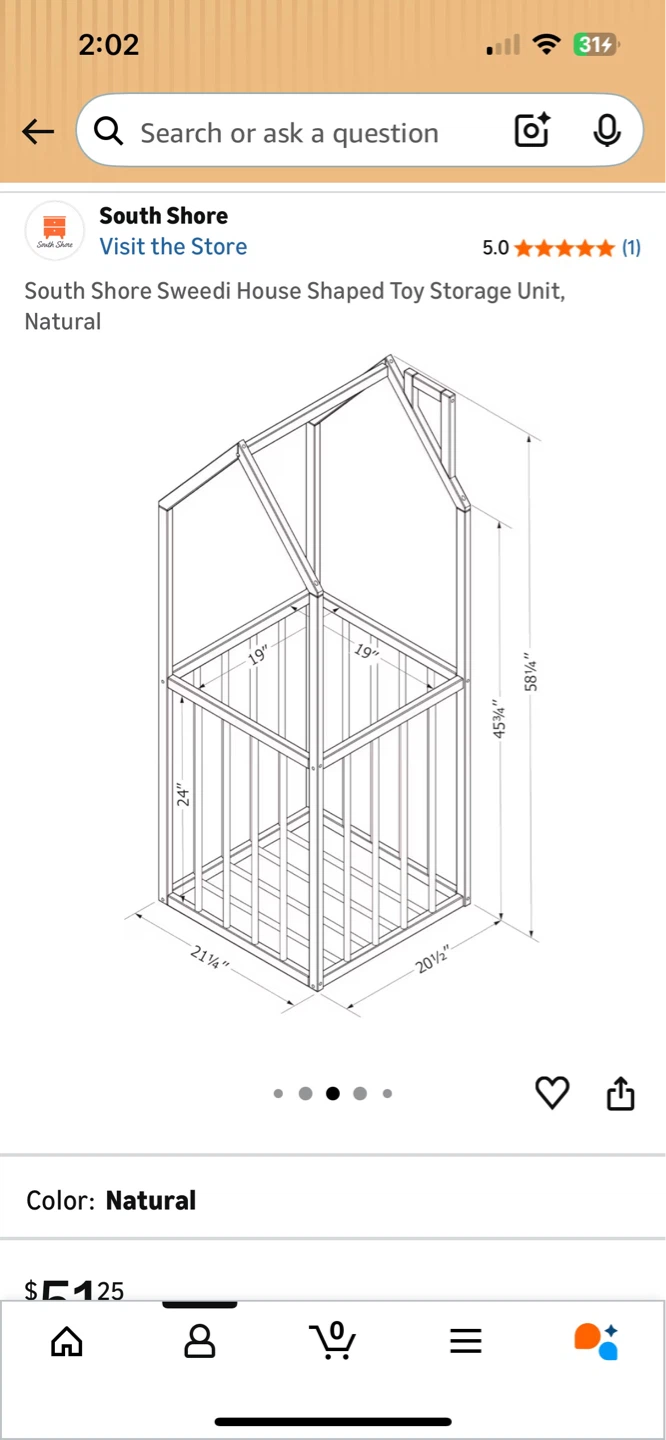 South Shore Sweedi House Shaped Toy Storage Unit - Natural - photo 3