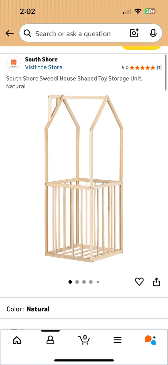 South Shore Sweedi House Shaped Toy Storage Unit - Natural