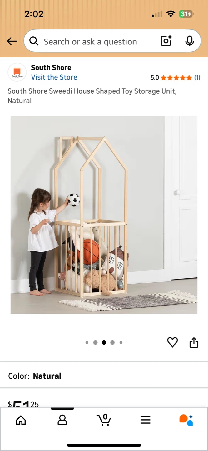 South Shore Sweedi House Shaped Toy Storage Unit - Natural - photo 2