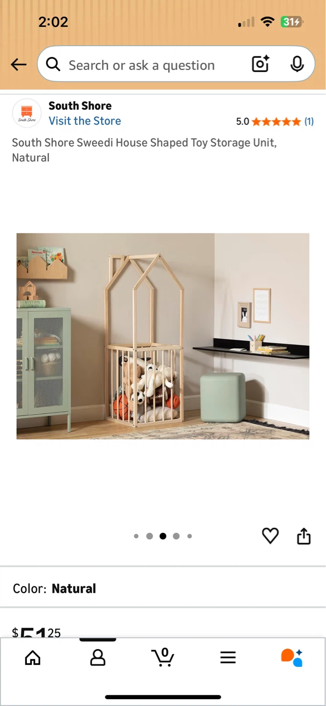 South Shore Sweedi House Shaped Toy Storage Unit - Natural - photo 5