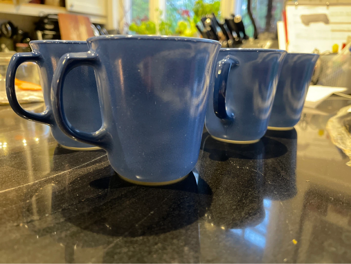Vintage Pyrex Blue coffee Mugs - Set of 6