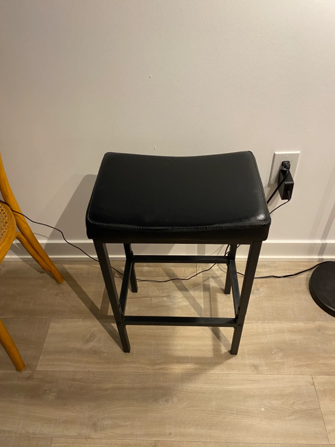 Black Faux Leather Counter height Stool - photo 3